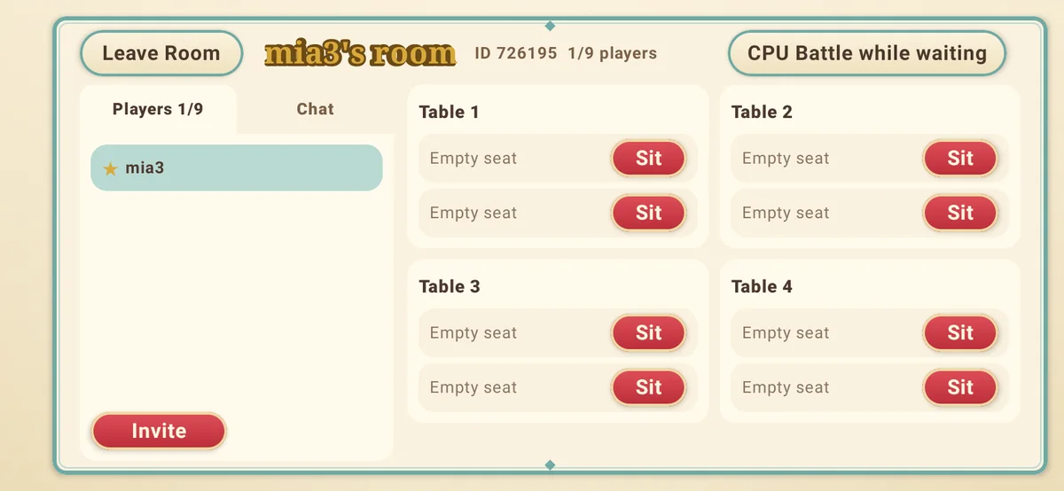 Room Match (with friends)